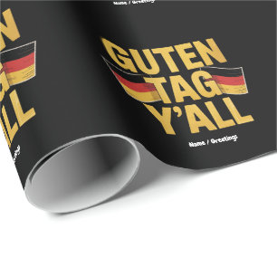 Vier Duits erfgoed 'Guten Tag Y'all' Grappig Cadeaupapier
