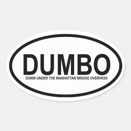 VIER "DUMBO" OVALE STICKER (Voorkant)