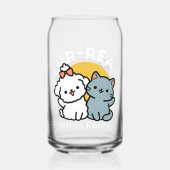 Vier echte vrienden voor altijd | Schattige kat en Blikvorm Glas (Voorkant)