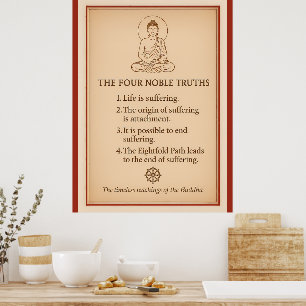 Vier Edele Waarheden Boeddha Wall Art Poster