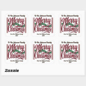 Vier een kleurrijke en vrolijke kerst met vreugde vierkante sticker (Vel)