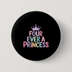 Vier een prinses 4e verjaardag meisjes 4 jaar oud ronde button 5,7 cm