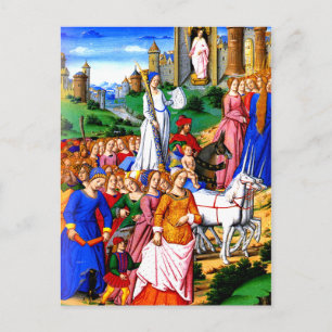 "Vier Eenhoorns leiden de Processie" Briefkaart