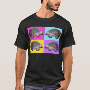 Vier egel T-Shirt - Heldere kleuren op zwart