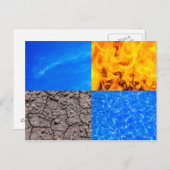 Vier elementen briefkaart (Voorkant / Achterkant)