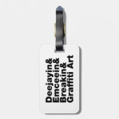 Vier elementen van de Hip Hop Bagagelabel (Achterkant verticaal)