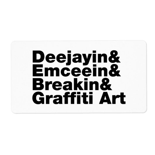 Vier elementen van de Hip Hop Etiket (Voorkant)