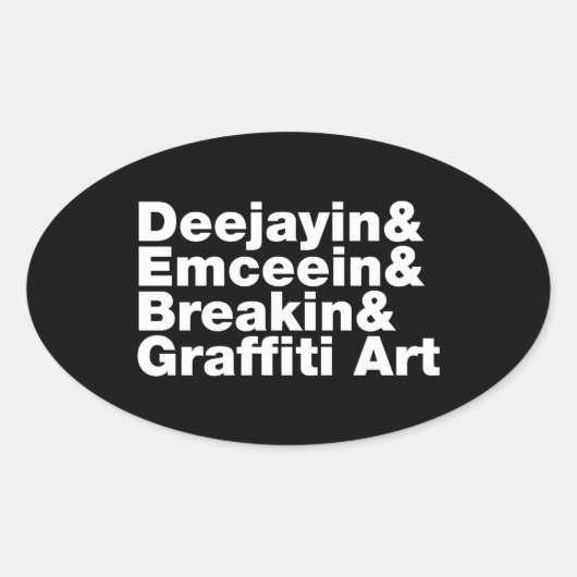 Vier elementen van de Hip Hop Ovale Sticker (Voorkant)
