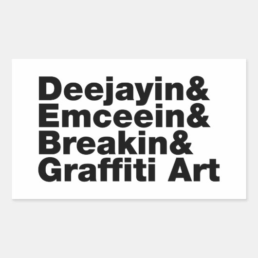 Vier elementen van de Hip Hop Rechthoekige Sticker (Voorkant)