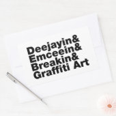 Vier elementen van de Hip Hop Rechthoekige Sticker (Envelop)