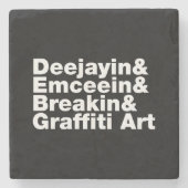 Vier elementen van de Hip Hop Stenen Onderzetter (Voorkant)