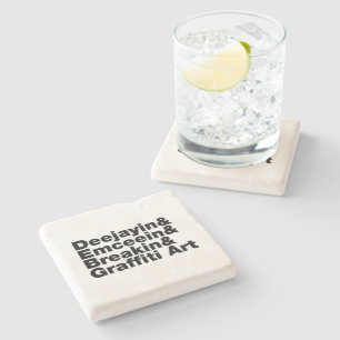 Vier elementen van de Hip Hop Stenen Onderzetter