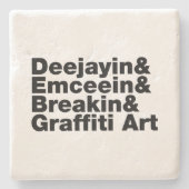 Vier elementen van de Hip Hop Stenen Onderzetter (Voorkant)