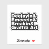 Vier elementen van de Hip Hop Sticker (Vel)