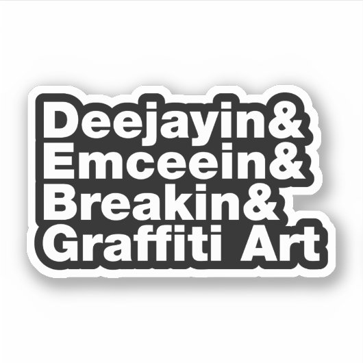 Vier elementen van de Hip Hop Sticker (Voorkant)
