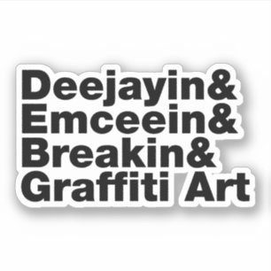 Vier elementen van de Hip Hop Sticker