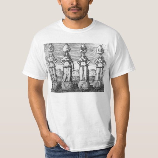 Vier elementen van het Viridarium Chymicum (1624)  T-shirt (Voorkant)
