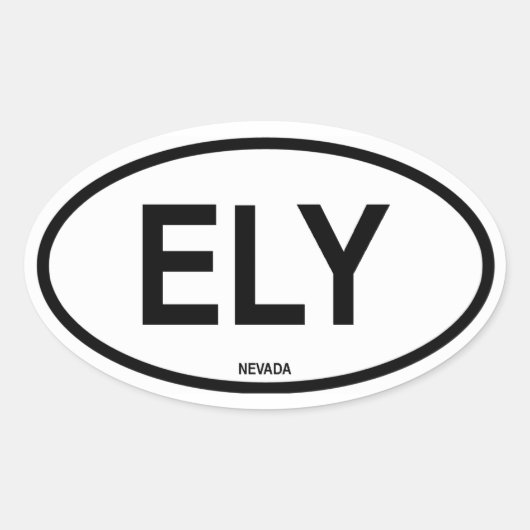 VIER Ely, Nevada Ovale Sticker (Voorkant)