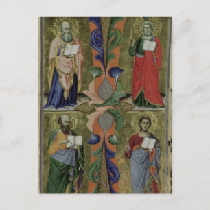 Vier Evangelisten, 14e eeuw (vellum) Briefkaart
