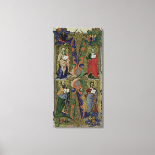 Vier Evangelisten, 14e eeuw (vellum) Canvas Afdruk