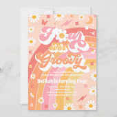 Vier Ever Groovy Hippie Rainbow vierde geboortedag Kaart (Voorkant)