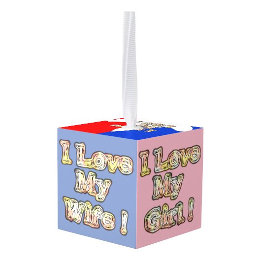 Vier familieliefde: 'Ik hou van mijn familie' Ornament (Achter hoekig)