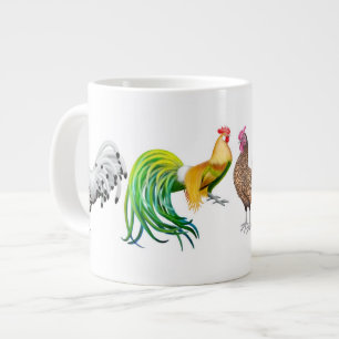 Vier Fancy Roosters Mok