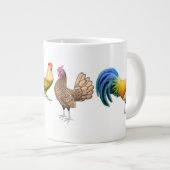 Vier Fancy Roosters Mok (Voorkant rechts)