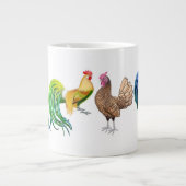 Vier Fancy Roosters Mok (Voorkant)