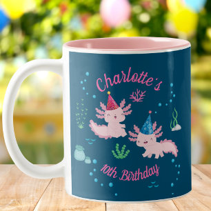 Vier feest met Axolotl Magie Tweekleurige Koffiemok