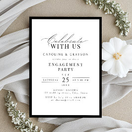 Vier Feest Met Ons! Elegante Typografie Bruiloft Kaart