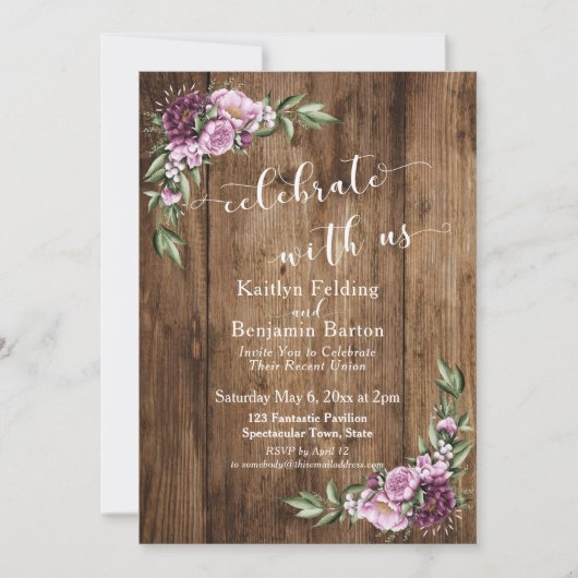 Vier Feest met Ons Landelijke en Bloemrijke Ontvan Kaart (Voorkant)