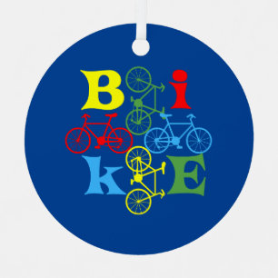 Vier fietsen metalen ornament