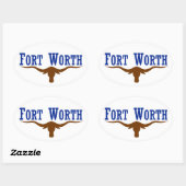 VIER Fort Worth Flag Ovale Sticker (Vel)