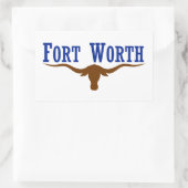 VIER Fort Worth Flag Rechthoekige Sticker (Tas)