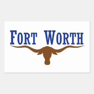VIER Fort Worth Flag Rechthoekige Sticker