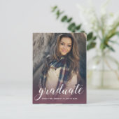 Vier foto afstudeerfeest in Bourgondië ombre Uitnodiging Briefkaart (Staand voorkant)