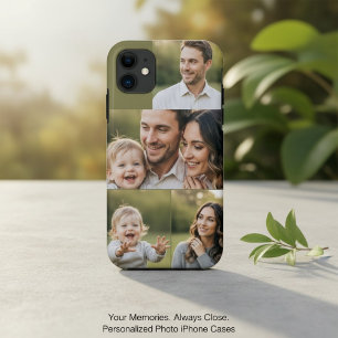 Vier foto-collage Gepersonaliseerde familiefoto  iPhone 11 Hoesje