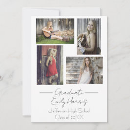 Vier Foto, Klasse Graduation Party Kaart