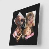 Vier Fotocollage-Sjabloon Vierkante Klok (Hoek)