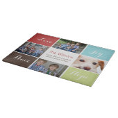 Vier foto's collage aangepaste glas snijplank (Hoek)