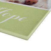 Vier foto's collage aangepaste glas snijplank (Hoek)