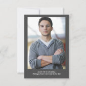 Vier foto's Collage Gray 3x5 - Afstuderen kondigen Kaart (Achterkant)