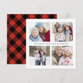 Vier foto's collage kerstkaart (Voorkant / Achterkant)