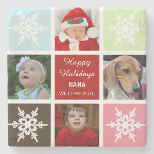 vier foto's collage Mod foto-onderzetters Stenen Onderzetter