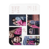 Vier foto's Modern Minimalist Collage Wedding Magneet (Verticaal)
