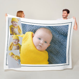 Vier fotosjabloon gepersonaliseerd fleece deken