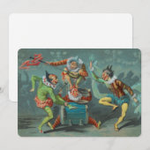 Vier Franse clowns-uitnodiging Kaart (Voorkant / Achterkant)