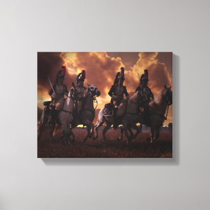 Vier Franse Kurassiers Canvas Afdruk