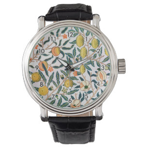 Vier fruit, William Morris Horloge